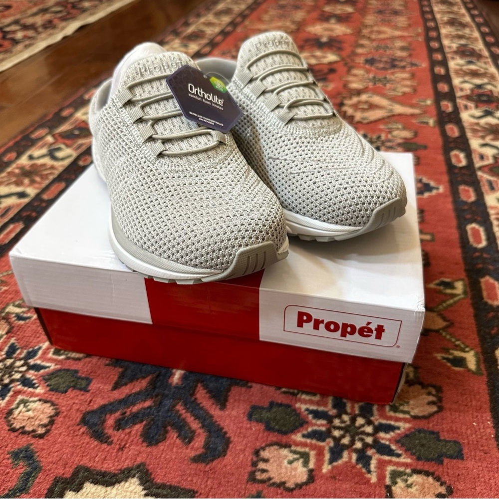 Propet Light Gray Knit Sneakers